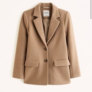 Abercrombie heavyweight wool-blend blazer coat in brown